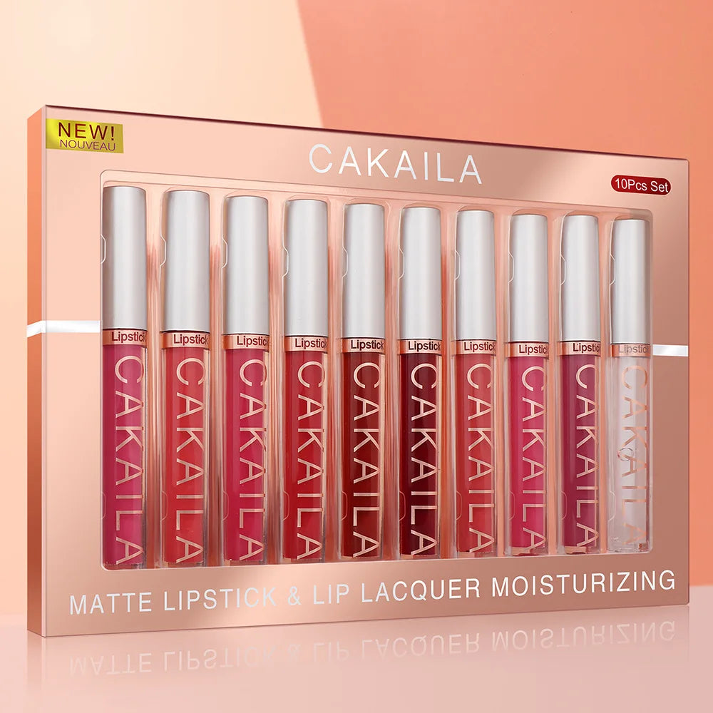 CAKAILA 10pcs/set Nude Lip Gloss