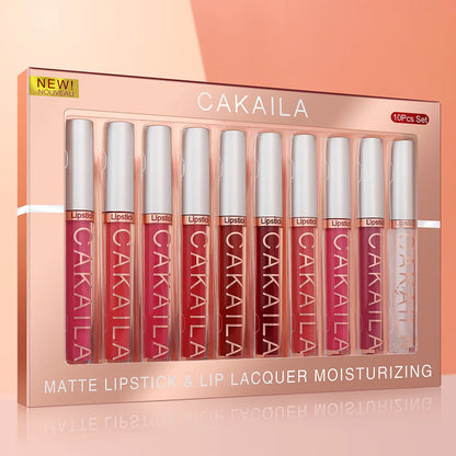 CAKAILA 10pcs/set Nude Lip Gloss