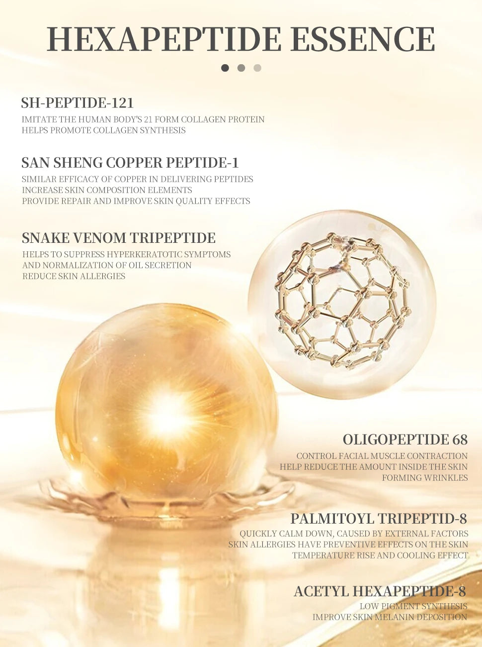 6 Peptide Essence Facial Refreshing Skin Care