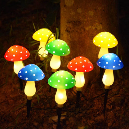 Solar Garden Decor Lights Crack Mushrooms