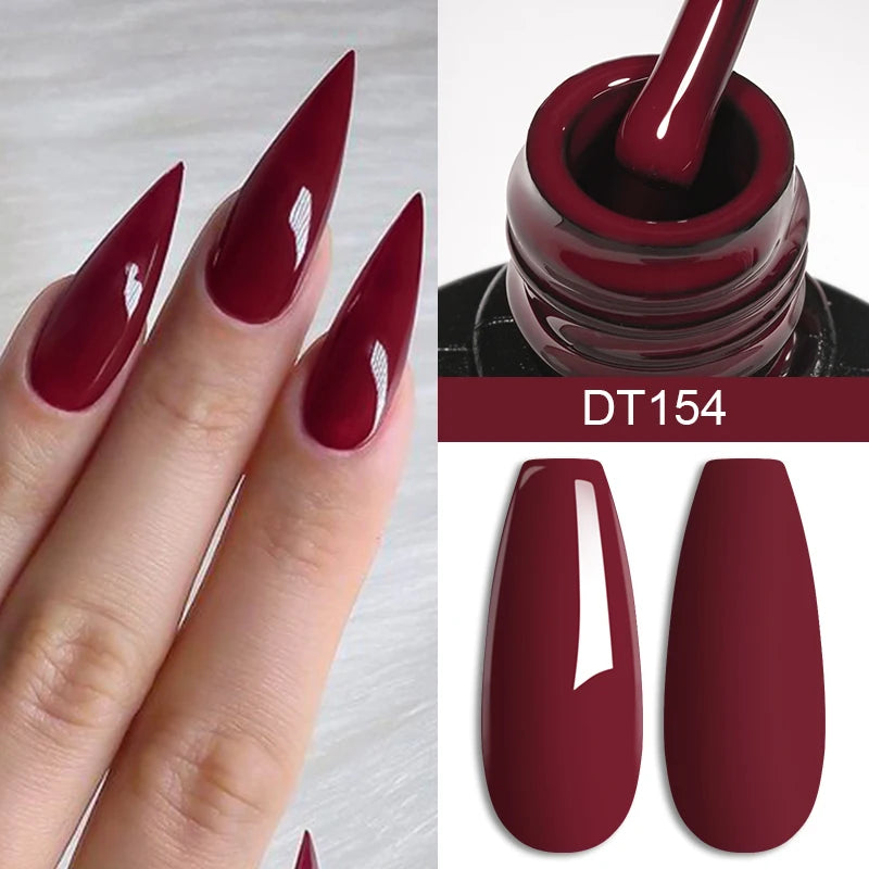 MEET ACROSS 7ml Red Gel Nail Polish Crystal