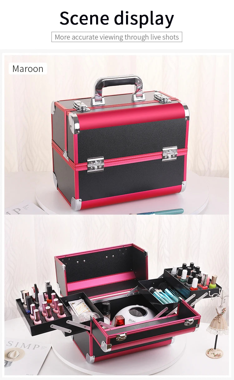 Makeup Train Case Aluminum Alloy