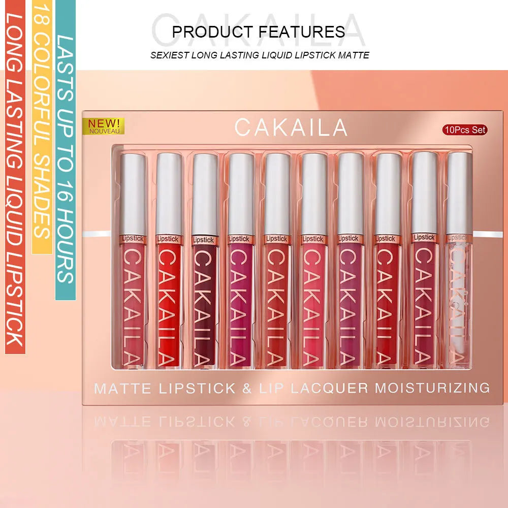 CAKAILA 10pcs/set Nude Lip Gloss