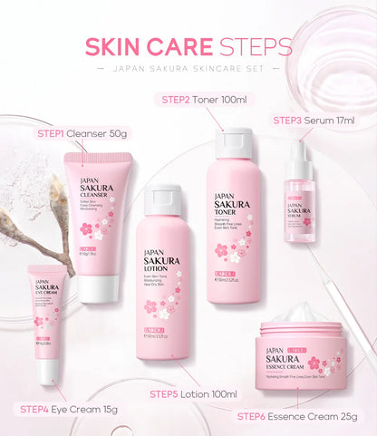 Laikou 6pcs/set Sakura Skin Care Set