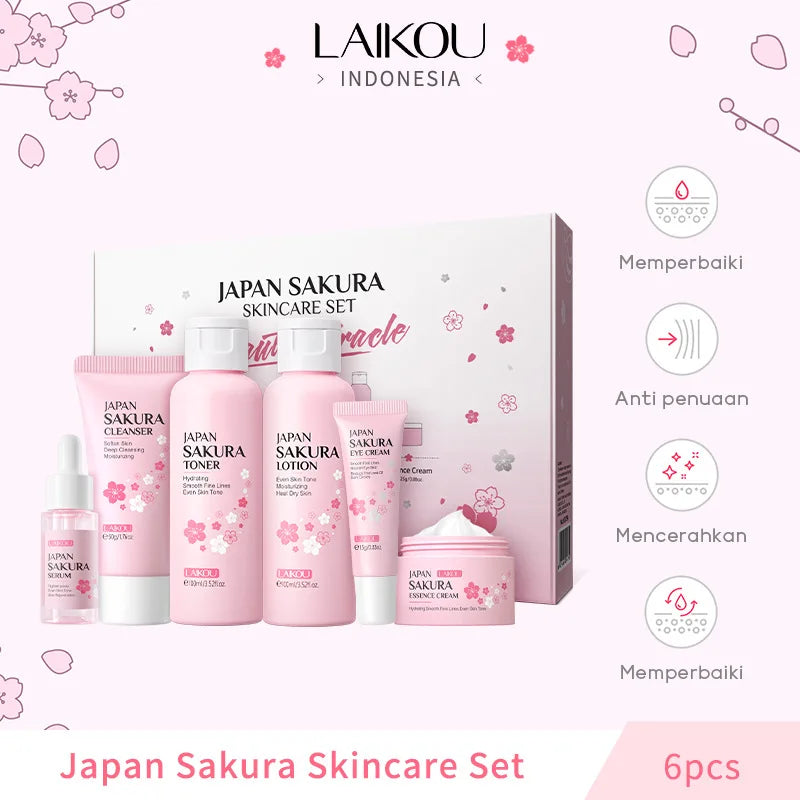 Laikou 6pcs/set Sakura Skin Care Set