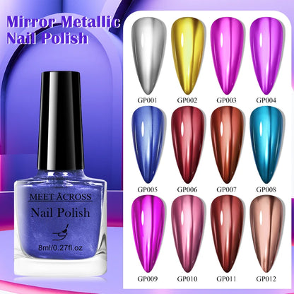 8ml Metallic Nail Polish Mirror Effect
