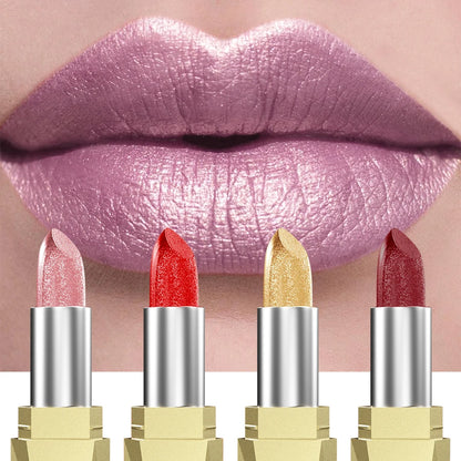 21 Colors Bold & Intense Glitter Shiny Metallic Lipstick