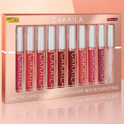 CAKAILA 10pcs/set Nude Lip Gloss