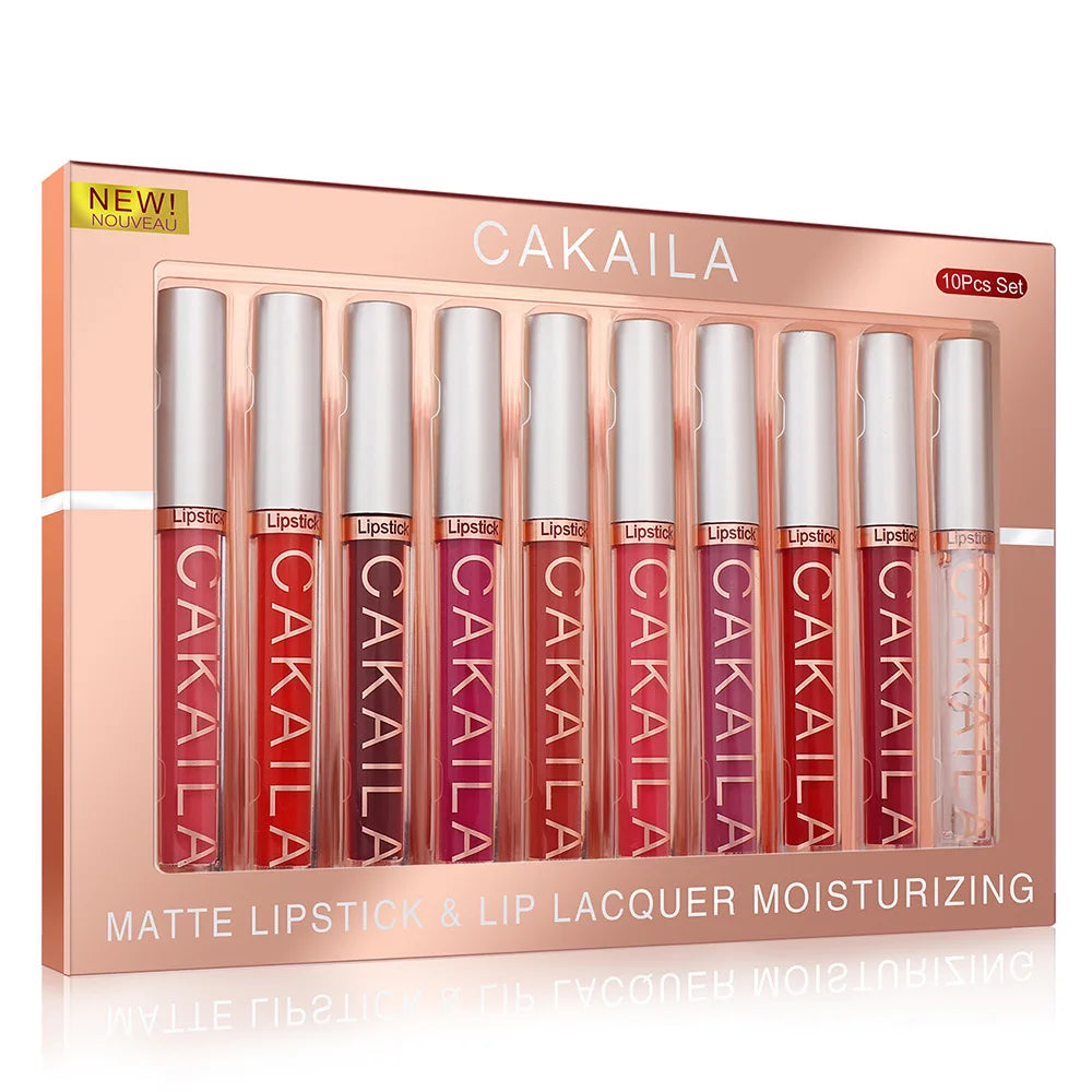 CAKAILA 10pcs/set Nude Lip Gloss