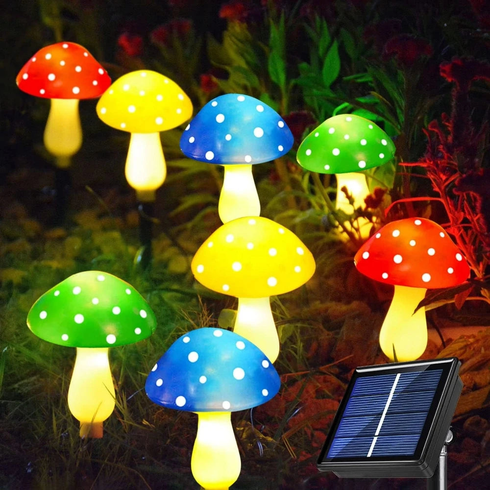 Solar Garden Decor Lights Crack Mushrooms