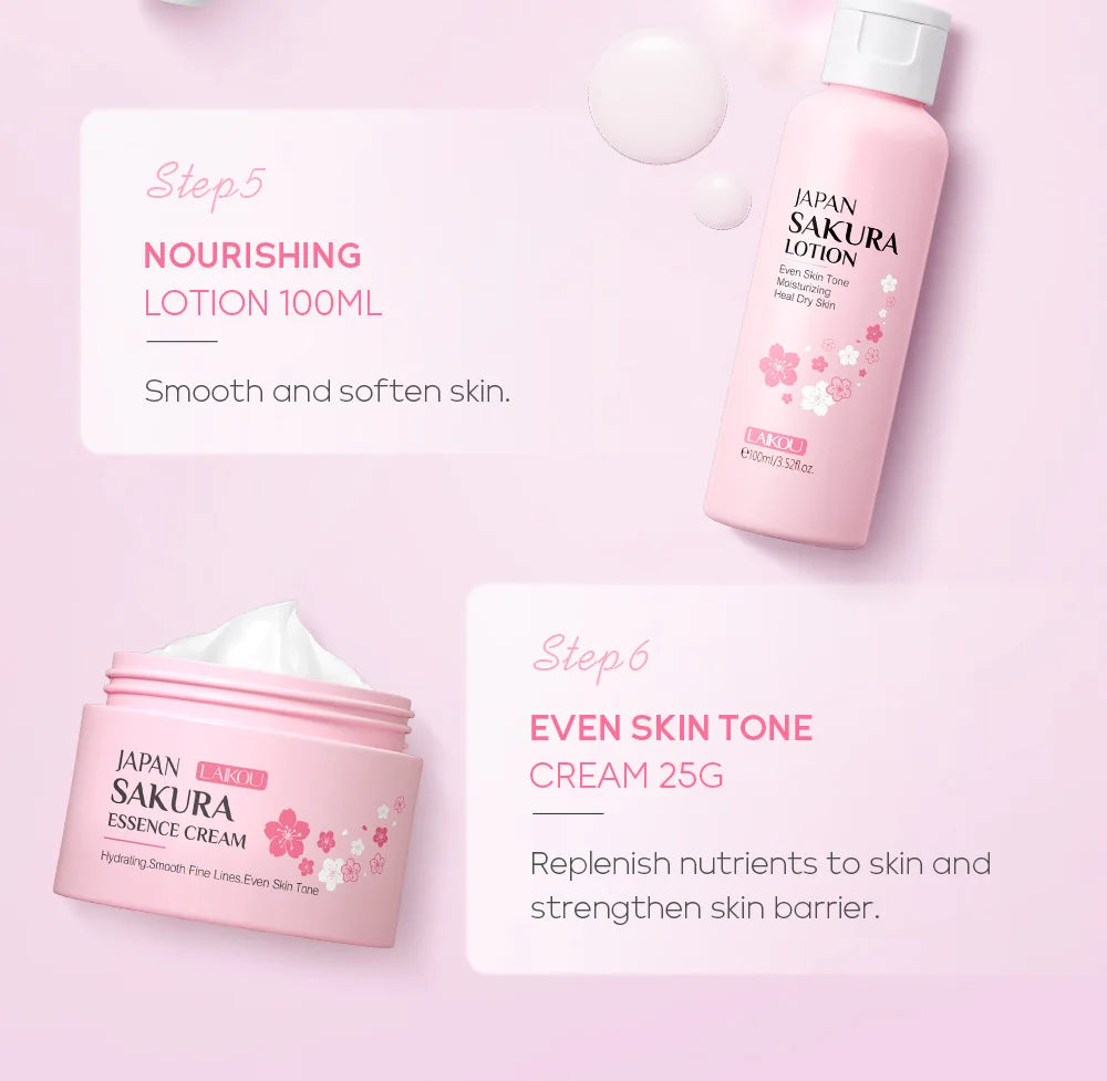 Laikou 6pcs/set Sakura Skin Care Set