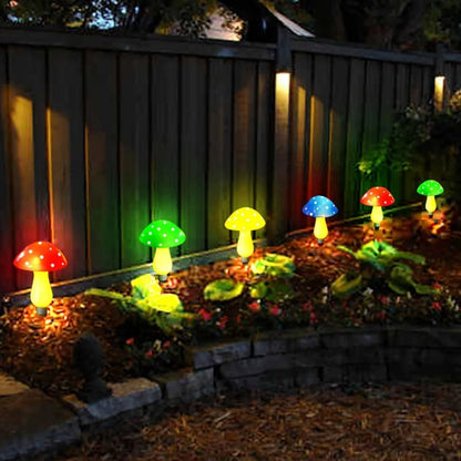 Solar Garden Decor Lights Crack Mushrooms
