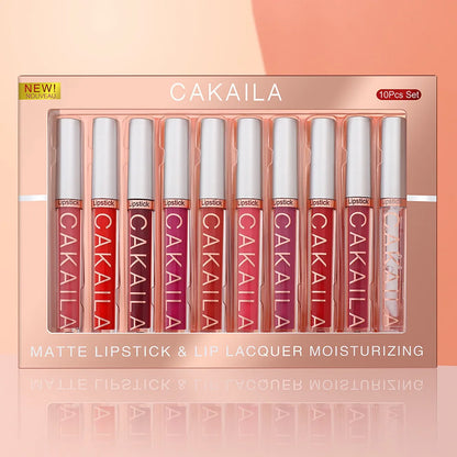 CAKAILA 10pcs/set Nude Lip Gloss
