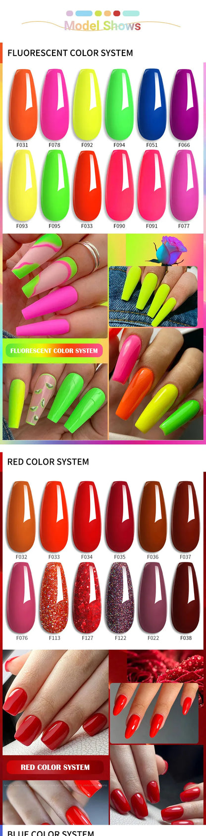 LILYCUTE 6Pcs/Set 7ML Gel DIY Nail Polish