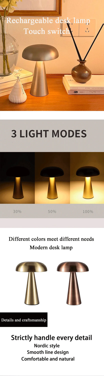 LED Table Lamp Retro Mushroom  Touch Sensor