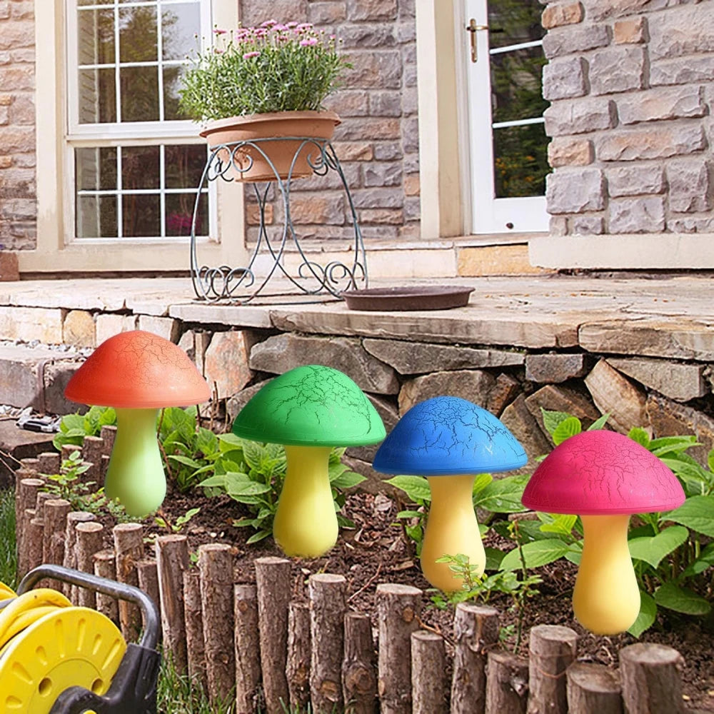 Solar Garden Decor Lights Crack Mushrooms