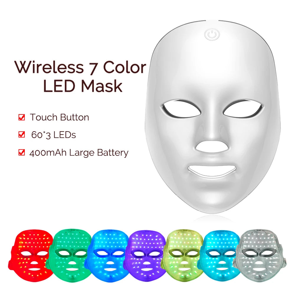 Wireless 7 Colors LED Face Beauty Machine