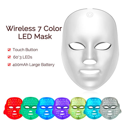 Wireless 7 Colors LED Face Beauty Machine