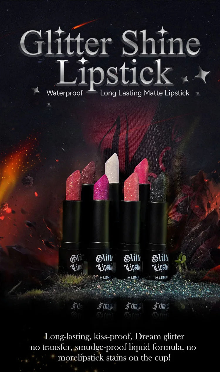 7 Colors Glitter Lipstick Waterproof