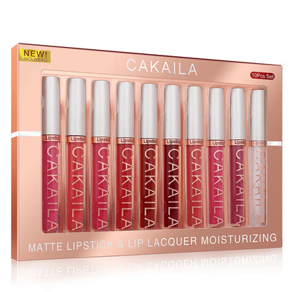 CAKAILA 10pcs/set Nude Lip Gloss