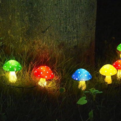 Solar Garden Decor Lights Crack Mushrooms
