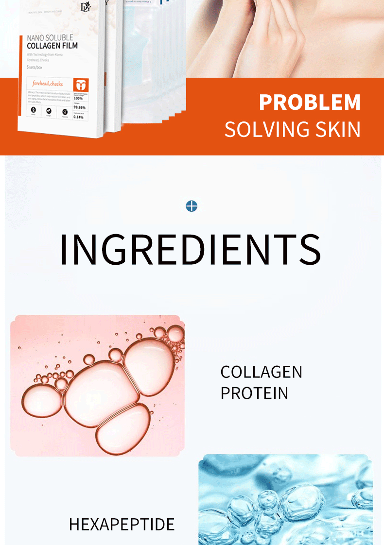 Nano Hydrolyzed Collagen Protein Film Mask Skin Care Product