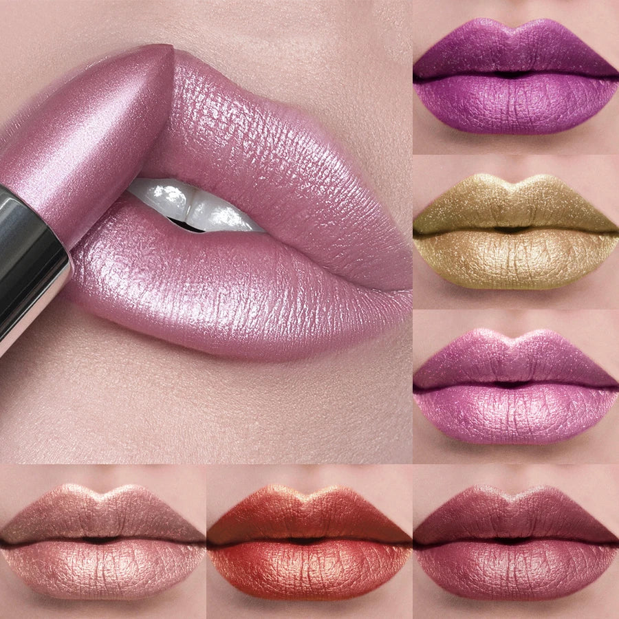 21 Colors Bold & Intense Glitter Shiny Metallic Lipstick