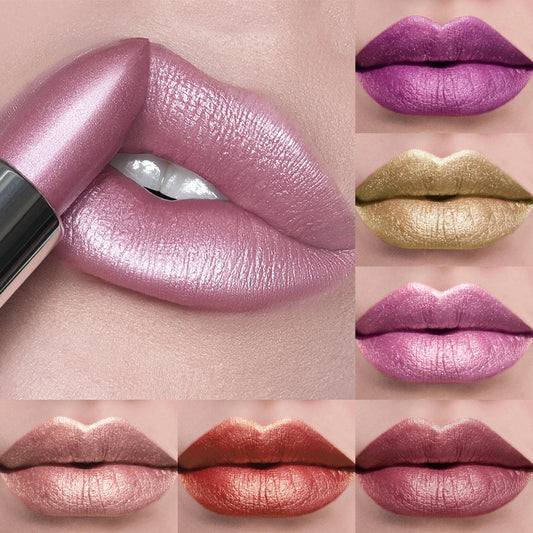 21 Colors Bold & Intense Glitter Shiny Metallic Lipstick