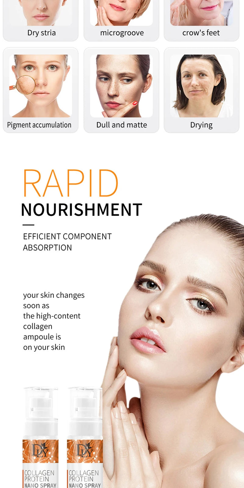 Nano Hydrolyzed Collagen Protein Film Mask Skin Care Product