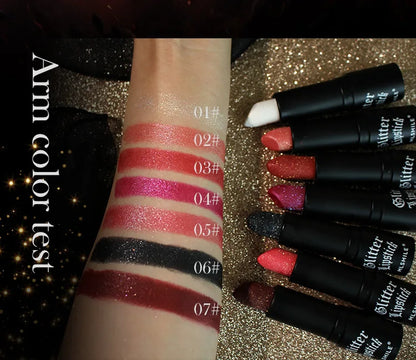7 Colors Glitter Lipstick Waterproof