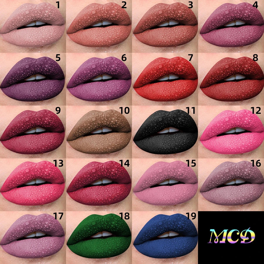 19 colors Matte Velvet Lip Gloss