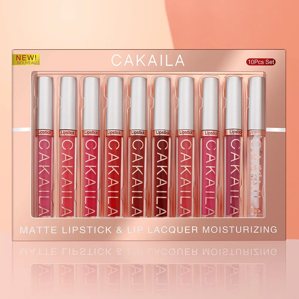 CAKAILA 10pcs/set Nude Lip Gloss