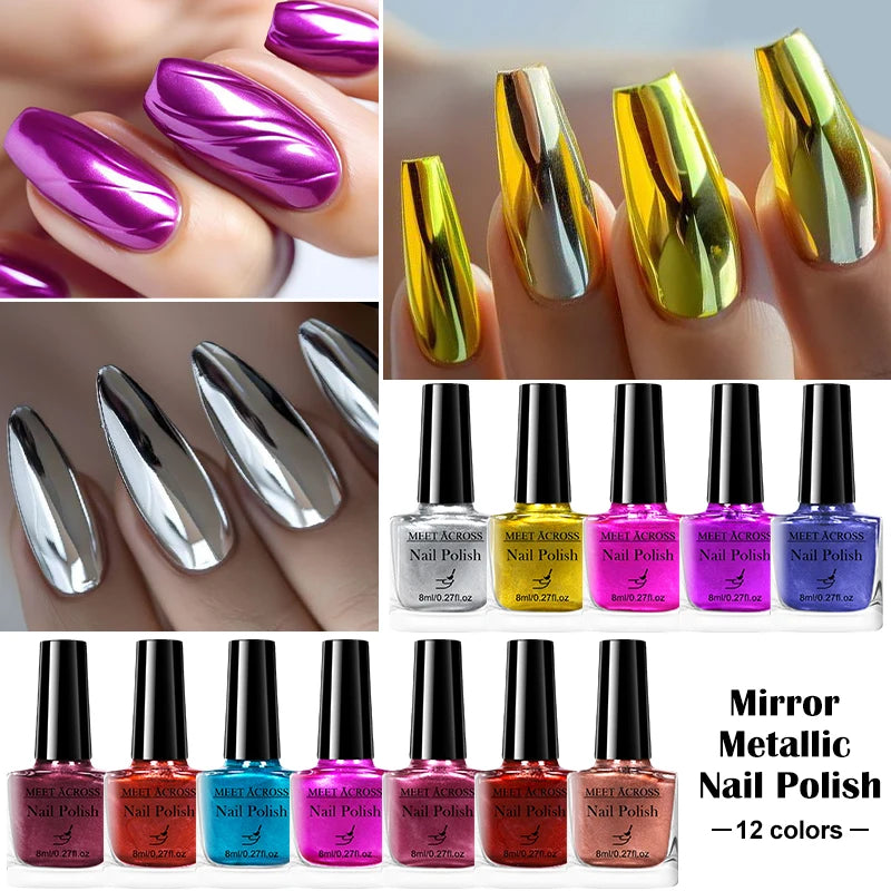 8ml Metallic Nail Polish Mirror Effect