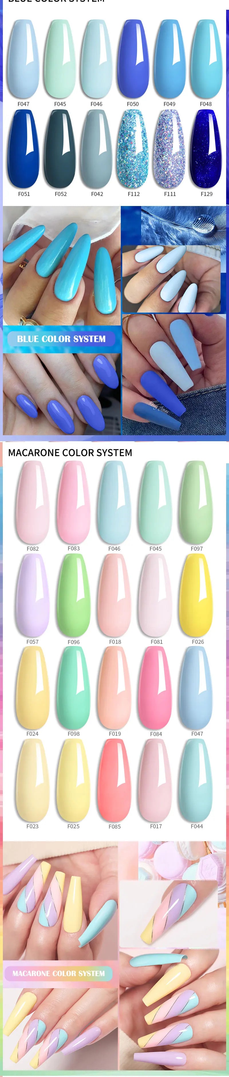 LILYCUTE 6Pcs/Set 7ML Gel DIY Nail Polish