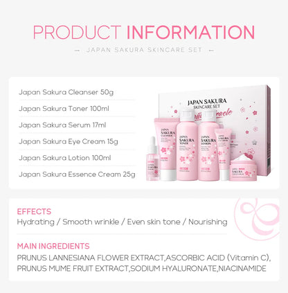 Laikou 6pcs/set Sakura Skin Care Set