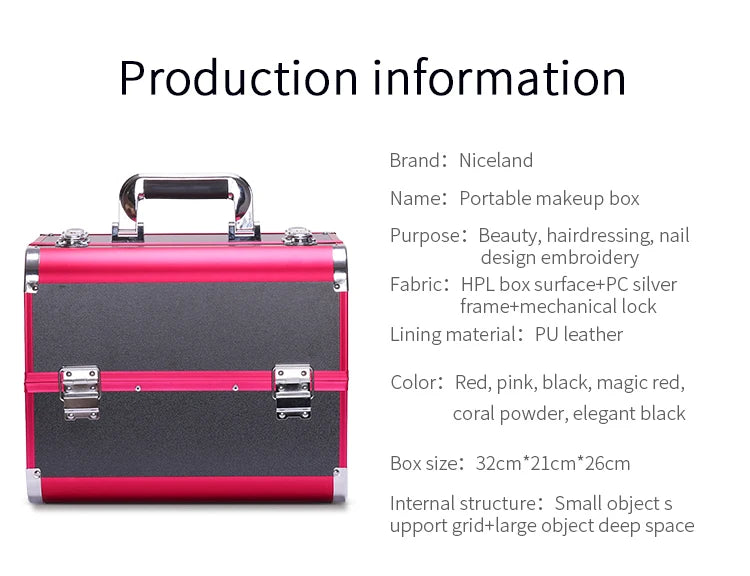 Makeup Train Case Aluminum Alloy