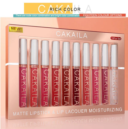 CAKAILA 10pcs/set Nude Lip Gloss