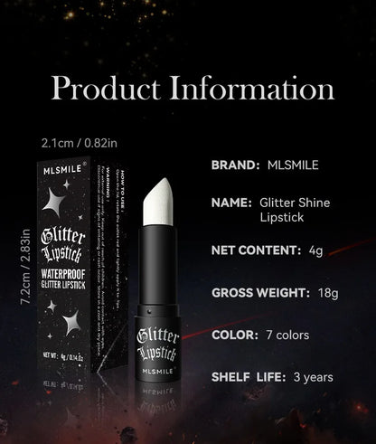 7 Colors Glitter Lipstick Waterproof