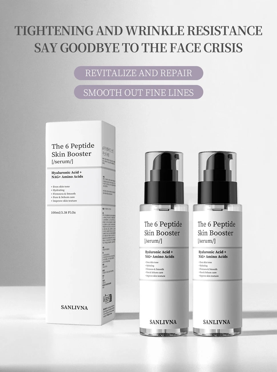 6 Peptide Essence Facial Refreshing Skin Care