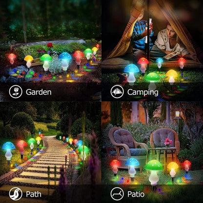 Solar Garden Decor Lights Crack Mushrooms