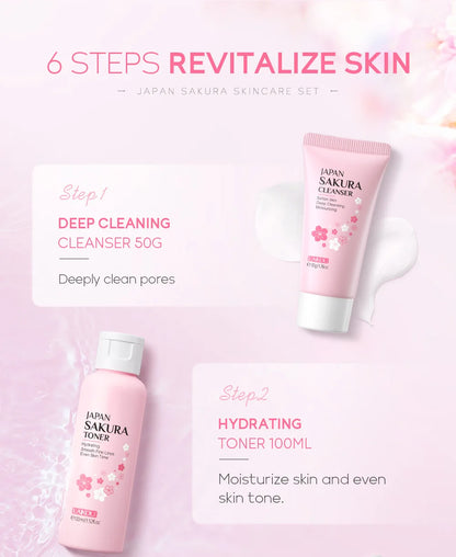 Laikou 6pcs/set Sakura Skin Care Set