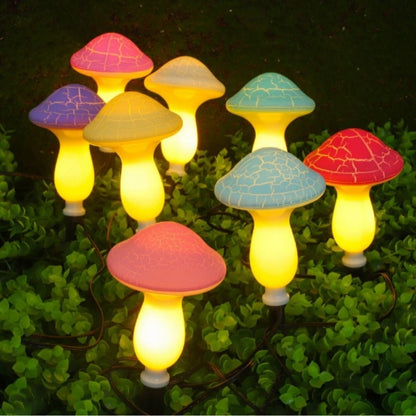 Solar Garden Decor Lights Crack Mushrooms