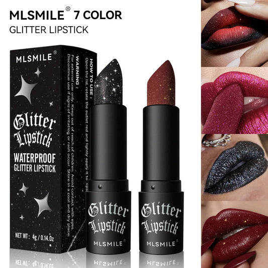 7 Colors Glitter Lipstick Waterproof